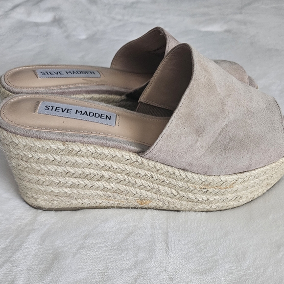 Steve Madden Platform Shoes 6M Beige Suede - Picture 2 of 7
